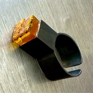 Sterling silver ring , Baltic amber ring , one size